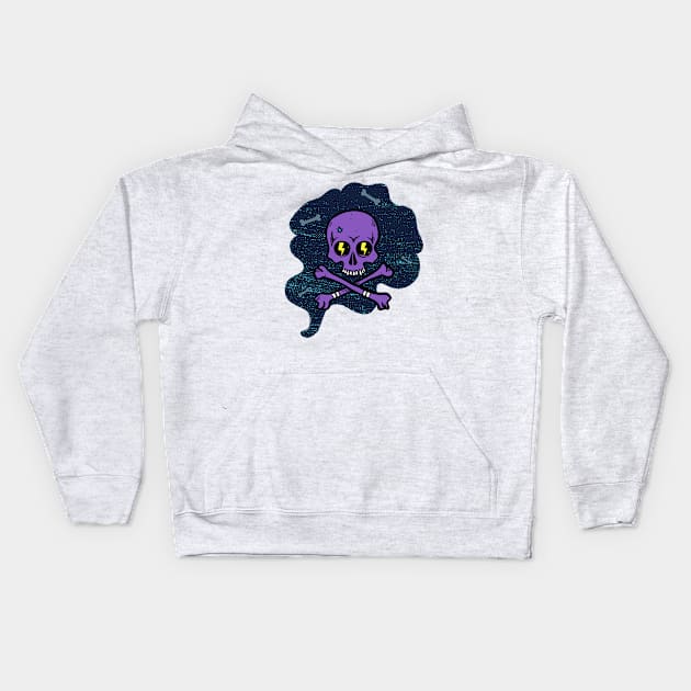 Purple Bones In Smoke Kids Hoodie by NICHE&NICHE